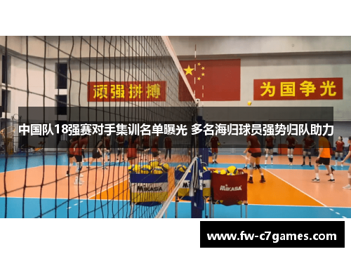 中国队18强赛对手集训名单曝光 多名海归球员强势归队助力